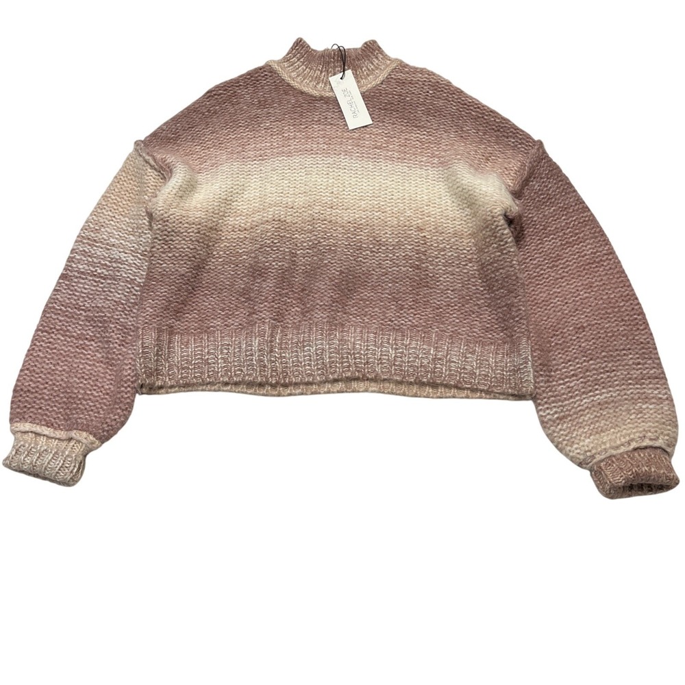 Rachel Zoe Sweater Womens S Mauze Ombre Boxy Oversized Mock Neck Casual Comfort